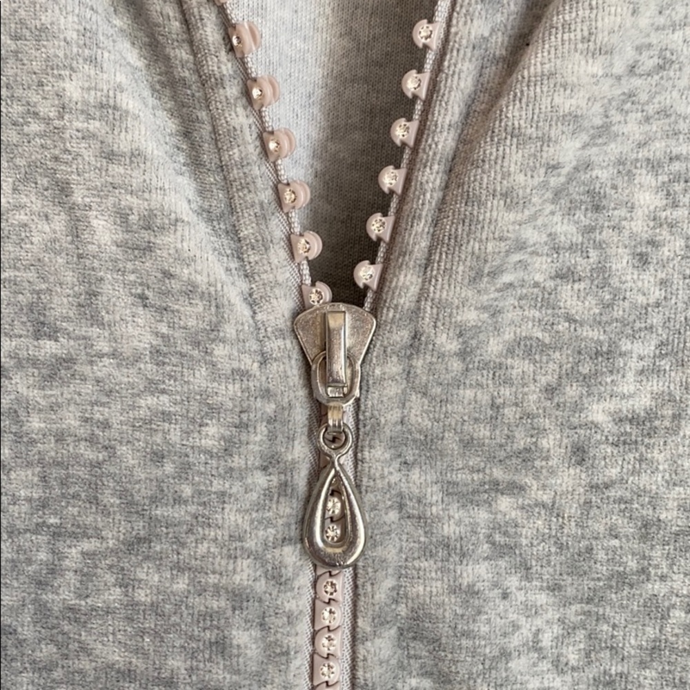 Velour Embellished (Rhinestones) Gray Track Set - Picture 3 of 8